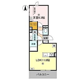 阪急神戸本線 塚口駅 徒歩13分の賃貸アパート 2階1LDKの間取り