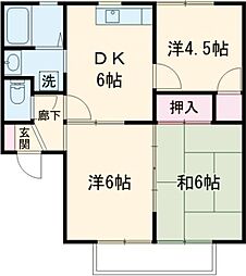 アーバンハイツ小路口Ｂ 1階3DKの間取り