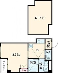 京都市営烏丸線 九条駅 徒歩4分の賃貸マンション 3階1Kの間取り