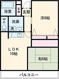 人吉ビル 5階2LDKの間取り