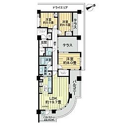 ライオンズヴィラッジオ玉川学園フォレストレジデンス 1階3LDKの間取り