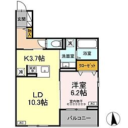 CLASSEUM仙台小田原　D棟 3階1LDKの間取り