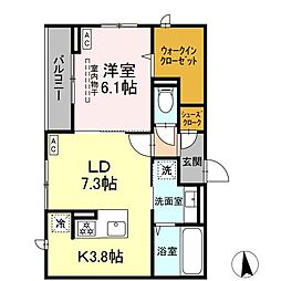 CLASSEUM仙台小田原　D棟 3階1LDKの間取り