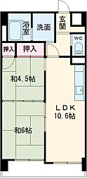 アーバンライフ7ＴＨ 6階2LDKの間取り