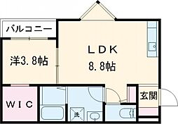 JR豊肥本線 肥後大津駅 徒歩28分の賃貸アパート 1階1LDKの間取り