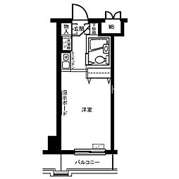 アバクス立川A棟 ワンルームの間取図画像