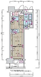 プレサンス名駅南ブリエ 10階1LDKの間取り