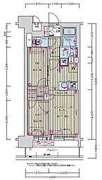 プレサンス名駅南ブリエ 13階2LDKの間取り