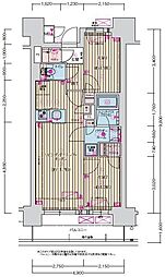 プレサンス名駅南ブリエ 5階2LDKの間取り