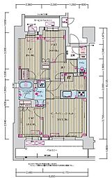 プレサンス名駅南ブリエ 6階3LDKの間取り