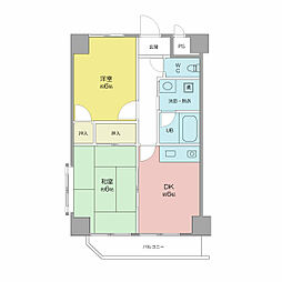 サンモールタナカ 8階1LDKの間取り