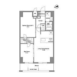 Ｐｒｉｍａ　Ｓｔｅｌｌａ 13階1SLDKの間取り