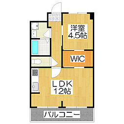 ブエナビスタ瀬田 2階1LDKの間取り