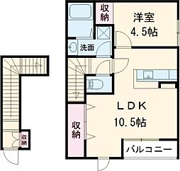 Prezia福田 1LDKの間取図画像