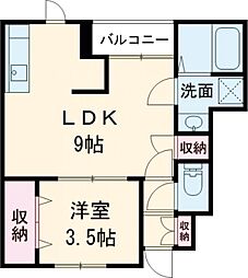 Ｐｒｅｚｉａ福田 1階1LDKの間取り