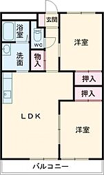 グリーンハイツ水戸 2LDKの間取図画像