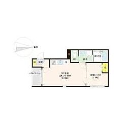 ハーモニーテラス福住町IV(福住町B) 302 3階1LDKの間取り