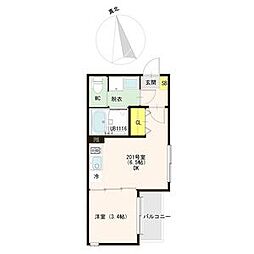 GREEN ACE II(グリーンエースツー)(郡山七丁目B) 2階1DKの間取り