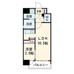 ワールドアイ大阪フェリーチェ(旧称:グランフェリーチェ・ナイン 1LDKの間取図画像
