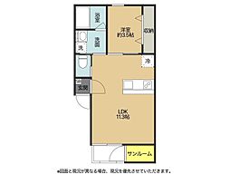 LAPIS i II 1LDKの間取図画像