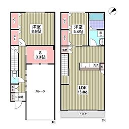 東武東上線 坂戸駅 徒歩12分の賃貸アパート 1階2SLDKの間取り
