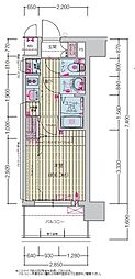 プレサンス尾張一宮ジュレア 1Kの間取図画像