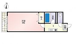 コンフォートＮビル 3階1Kの間取り