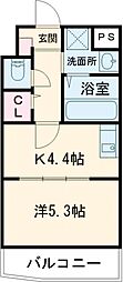 アベニュー岡 1Kの間取図画像