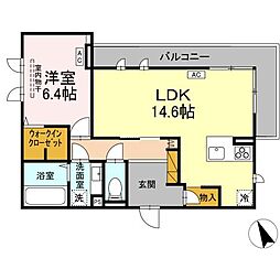 D’s LIEN (ディ-ズリアン)　E 3階1LDKの間取り