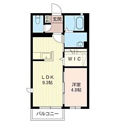 東武桐生線 三枚橋駅 徒歩11分の賃貸アパート 2階1LDKの間取り