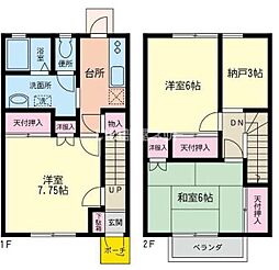 ベルパーク 1階3SKの間取り