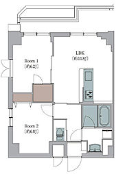 Ｌ’Ｆｏｒｉａ瑞江 5階2LDKの間取り