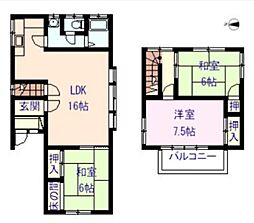村田法貸家　Ｃ棟 1階3LDKの間取り