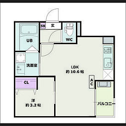 Jack shikataI 2階1LDKの間取り