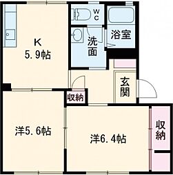 アルトリオ一番館 1階2Kの間取り