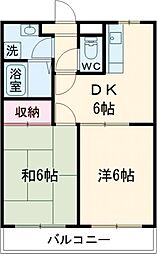 セントナージュ 2DKの間取図画像
