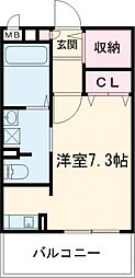 JR高崎線 熊谷駅 徒歩12分の賃貸マンション 3階ワンルームの間取り