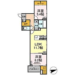 セレスティア祖師谷 2LDKの間取図画像