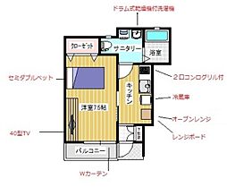 ブラーチャ 1階1Kの間取り