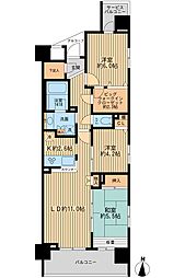 エコロジー錦糸町レジデンス 10階3LDKの間取り