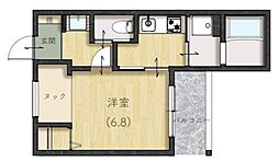 エクセレントヴェール塩冶 1階1Kの間取り