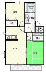 シャルルデュランD棟 1階2LDKの間取り