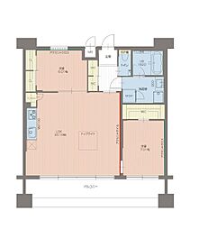 プレジオ東三国 12階2LDKの間取り