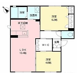 シャーメゾン谷町　Ａ棟 1階2LDKの間取り