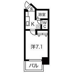 グレイス名駅北 3階1Kの間取り