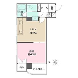 モンパールオキツモ 801 8階1LDKの間取り