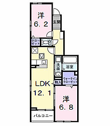 ラフィネ　Ｍ 1階2LDKの間取り