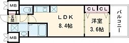 S-RESIDENCE空港通りawesome 5階1LDKの間取り