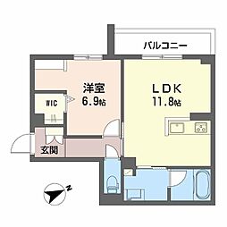 Ａｄｏｎｉｓ長束 201 2階1LDKの間取り