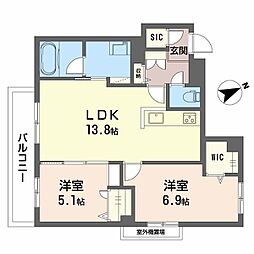 Ａｄｏｎｉｓ長束 203 2階2LDKの間取り